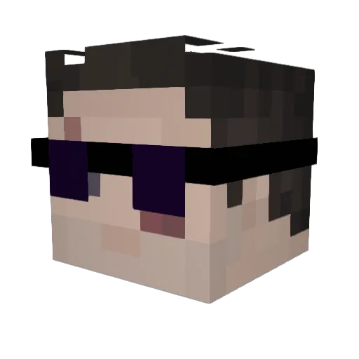 Cardalkan Minecraft avatar head, 3D render