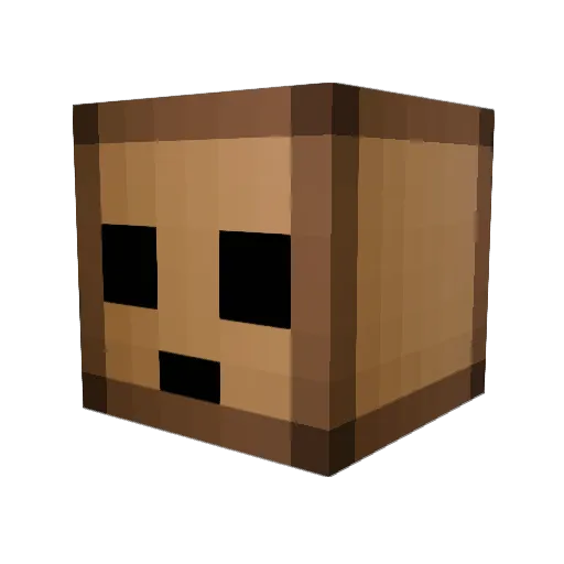 Cardboard_Cutout Minecraft avatar head, 3D render