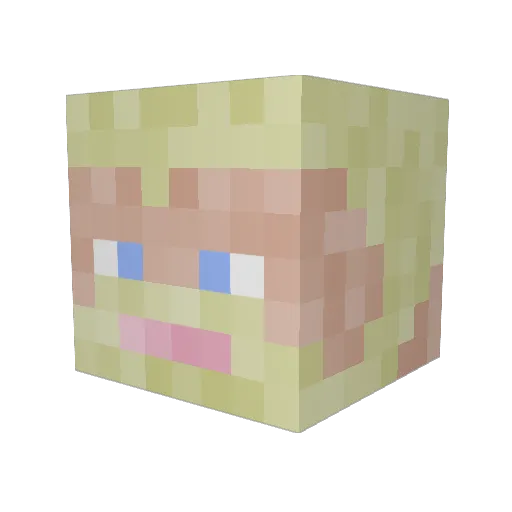 Cardiff_Lord Minecraft avatar head, 3D render