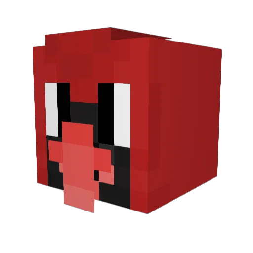 Cardinal00 Minecraft avatar head, 3D render