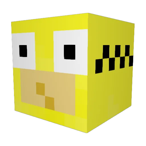 Cardtuna Minecraft avatar head, 3D render