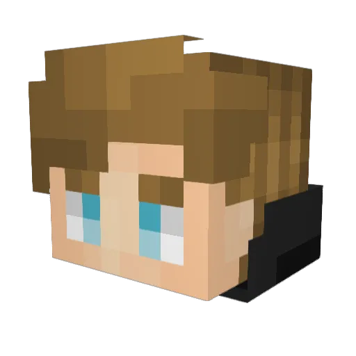 Cardy64 Minecraft avatar head, 3D render