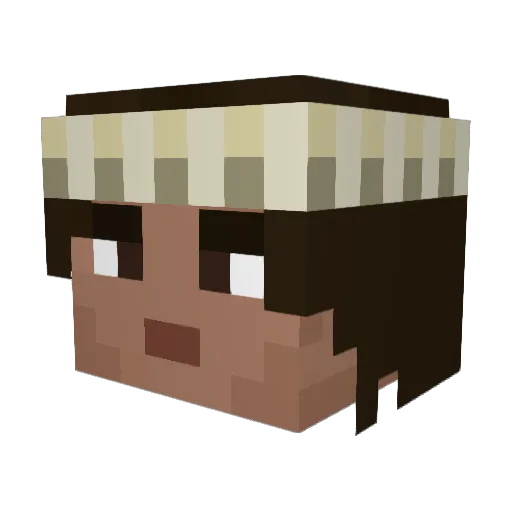CarePelmaso Minecraft avatar head, 3D render