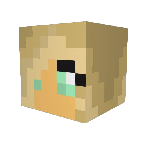 Carebear25 Minecraft avatar head, 3D render