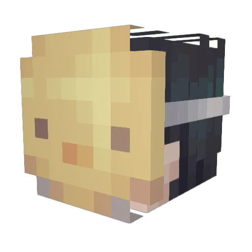 Carei Minecraft avatar head, 3D render