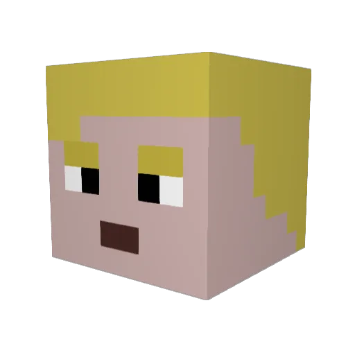 CarelessBooch Minecraft avatar head, 3D render