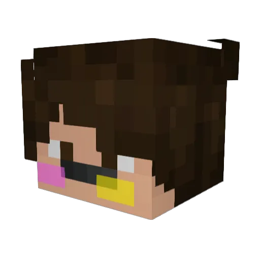 Carfii Minecraft avatar head, 3D render