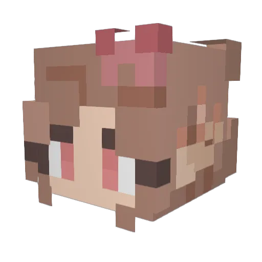 Cariise Minecraft avatar head, 3D render