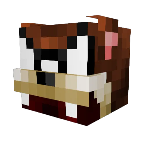 Carine02 Minecraft avatar head, 3D render