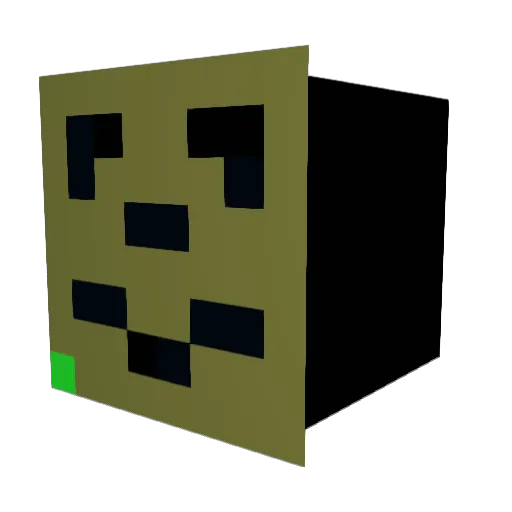 Carl_Mitten Minecraft avatar head, 3D render