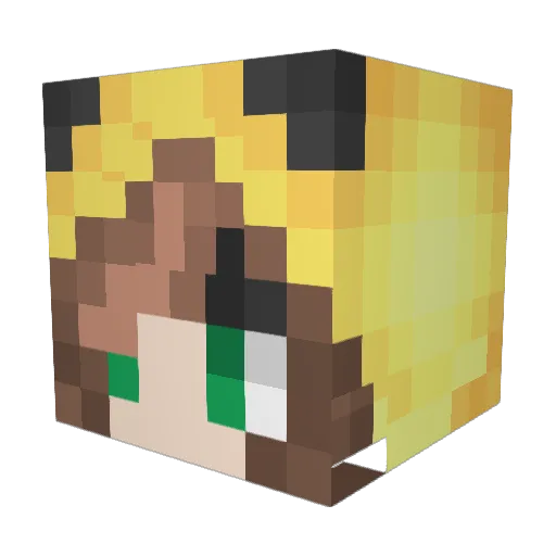 CarlaMC Minecraft avatar head, 3D render