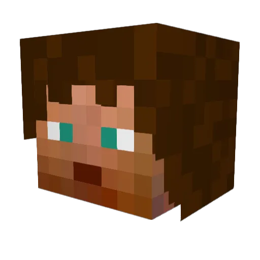 Carletss Minecraft avatar head, 3D render
