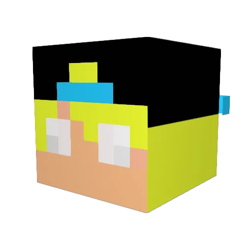CarlinHD Minecraft avatar head, 3D render
