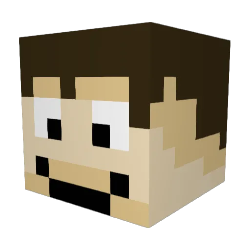 Carlinhos007 Minecraft avatar head, 3D render