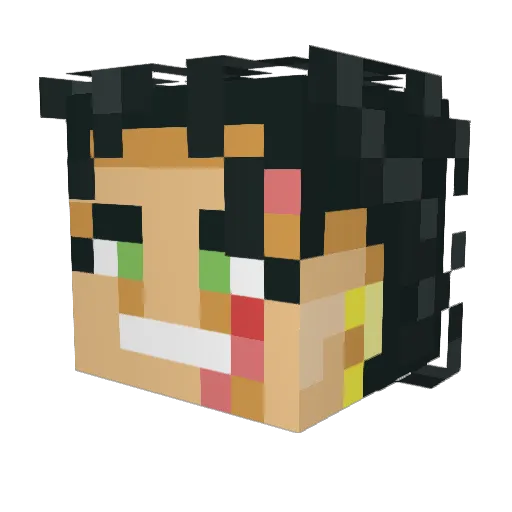 Carlo18 Minecraft avatar head, 3D render
