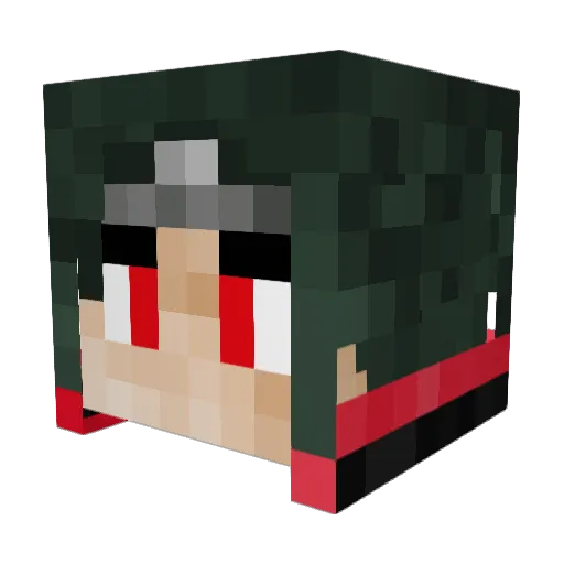 Carloss1600_ Minecraft avatar head, 3D render