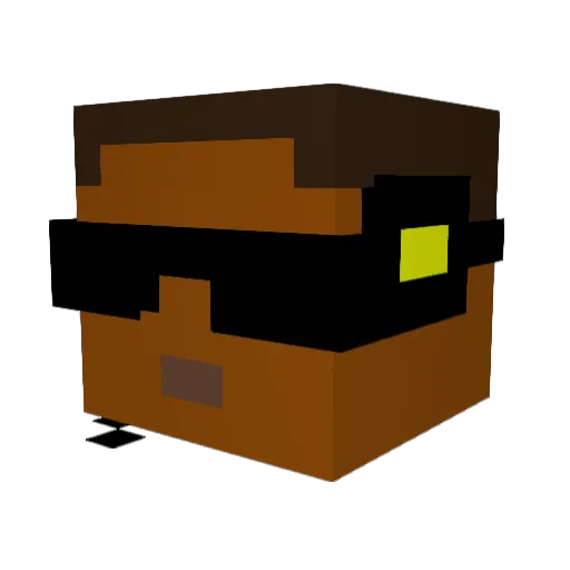 Carlton118 Minecraft avatar head, 3D render
