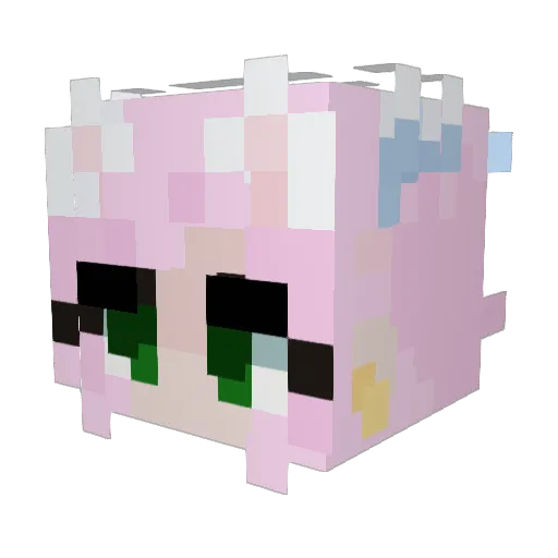 Carly707 Minecraft avatar head, 3D render