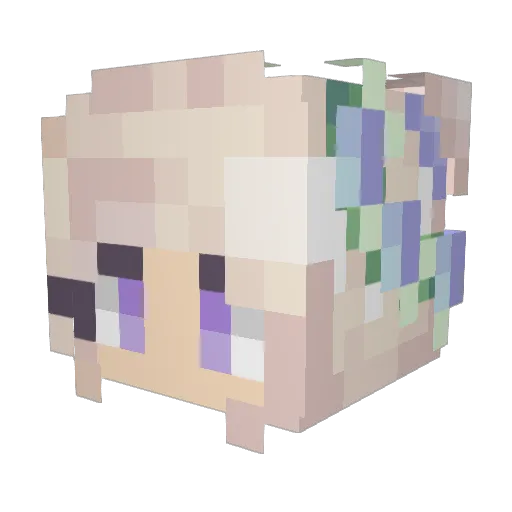 CarlyRu Minecraft avatar head, 3D render