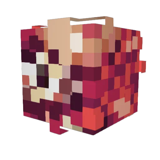 Carmebicho Minecraft avatar head, 3D render