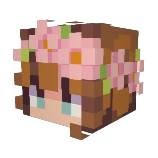 Carmela02 Minecraft avatar head, 3D render