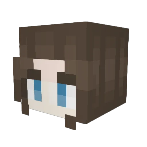 Carmellaa Minecraft avatar head, 3D render
