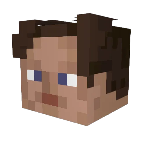 CarmineRock97 Minecraft avatar head, 3D render