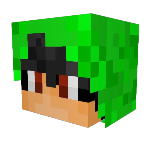 Carmon Minecraft avatar head, 3D render
