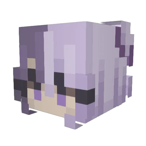 CarmsAkiko Minecraft avatar head, 3D render