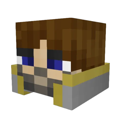 Carnius Minecraft avatar head, 3D render