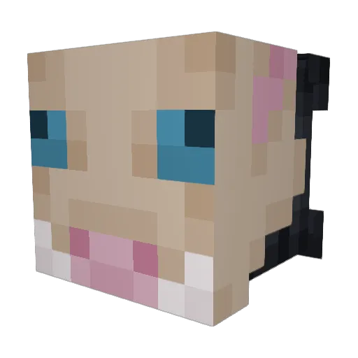 CaroAlcorta Minecraft avatar head, 3D render