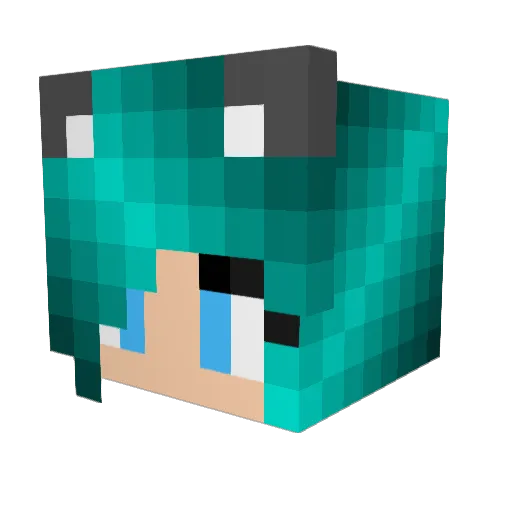 CaroEmm Minecraft avatar head, 3D render