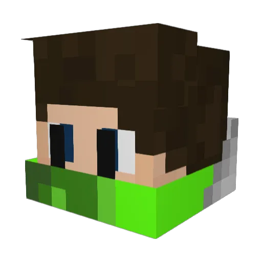 Caro_carnivorous Minecraft avatar head, 3D render