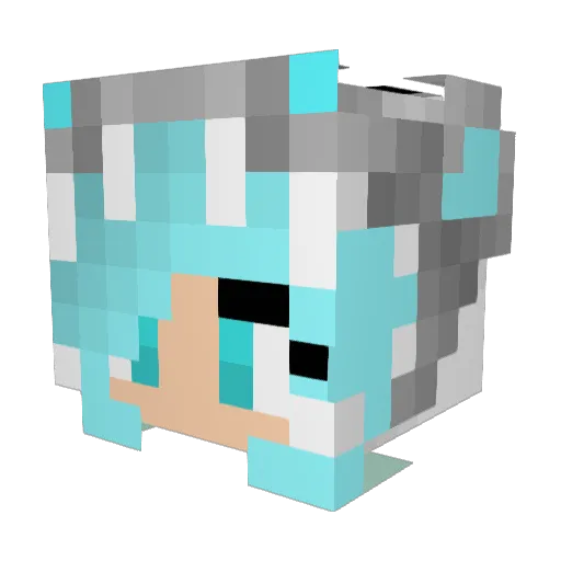 Carole35 Minecraft avatar head, 3D render