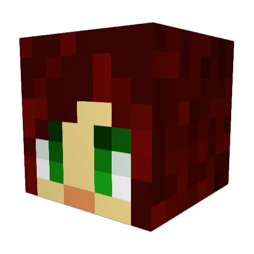 Carolinaaaaa Minecraft avatar head, 3D render