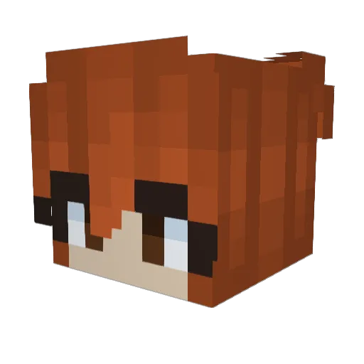 CarolineGama Minecraft avatar head, 3D render