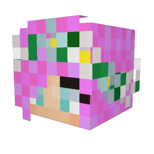 CarolineWonder Minecraft avatar head, 3D render