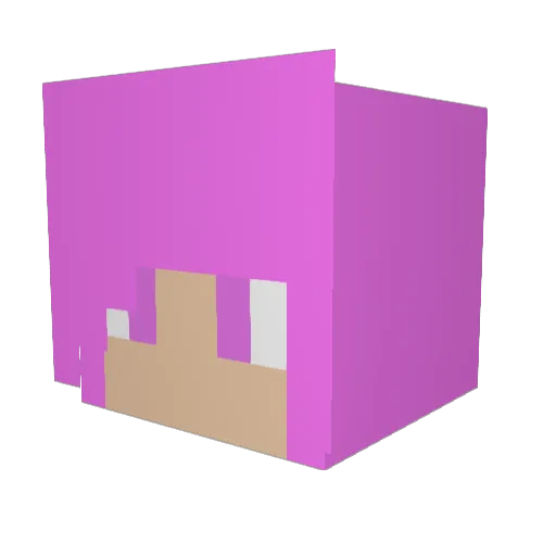 Caroline_Matte Minecraft avatar head, 3D render