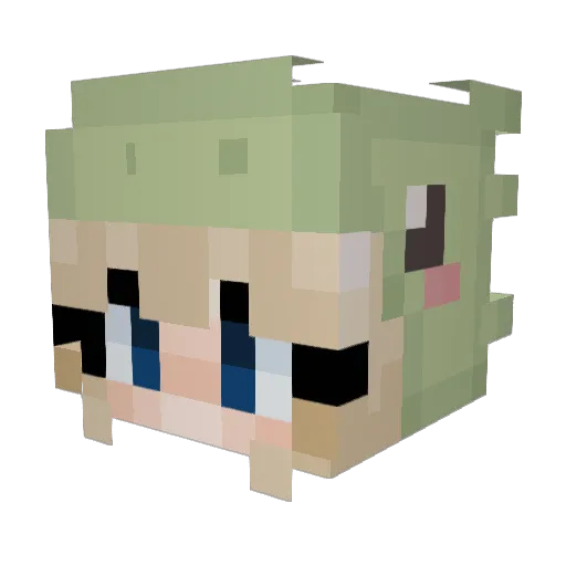 Carolinemai Minecraft avatar head, 3D render