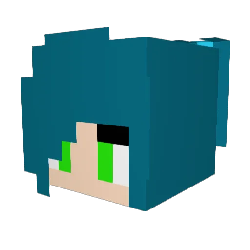 Carolinevdh Minecraft avatar head, 3D render