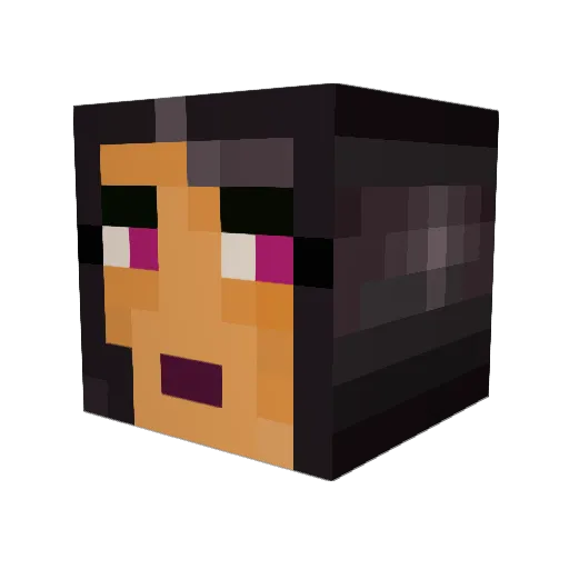 Caronina Minecraft avatar head, 3D render