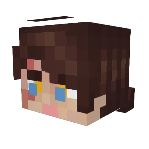 Caroran Minecraft avatar head, 3D render