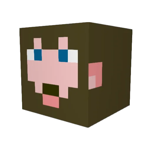 CarpetChin Minecraft avatar head, 3D render