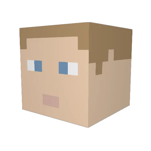 Carprin Minecraft avatar head, 3D render