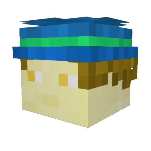 CarpyMasuta Minecraft avatar head, 3D render