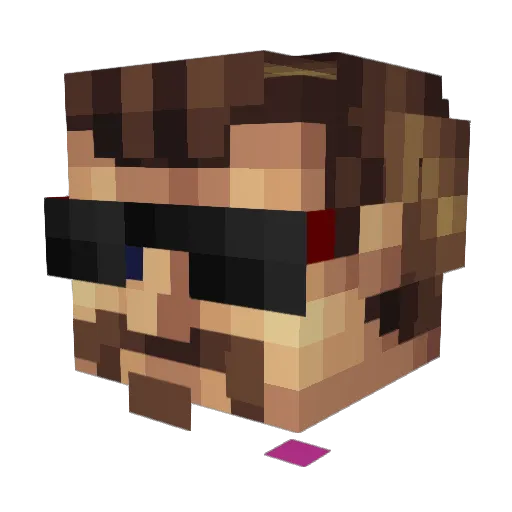 Carramboina Minecraft avatar head, 3D render