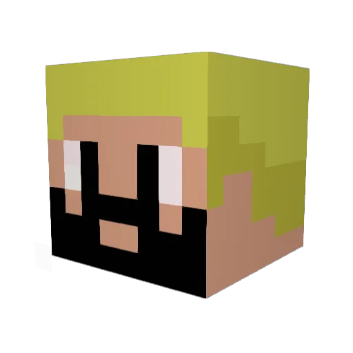 Carrascu Minecraft avatar head, 3D render