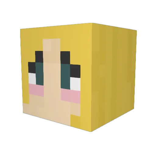 Carrena Minecraft avatar head, 3D render