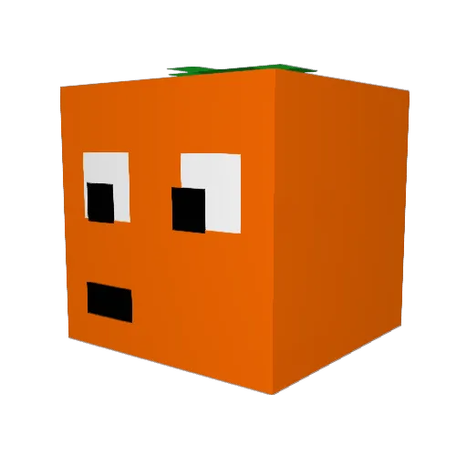 Carret Minecraft avatar head, 3D render