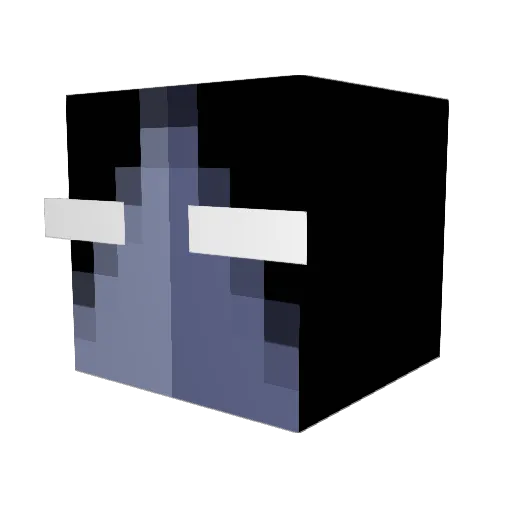 Carried Minecraft avatar head, 3D render